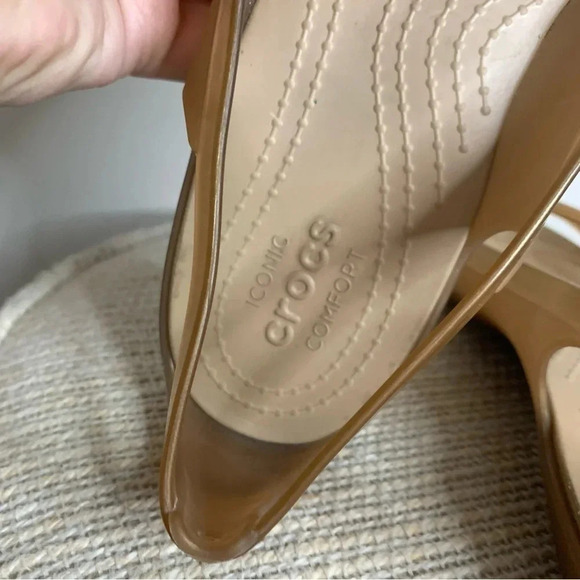 Crocs Rare Metallic Bronze Isabella Jelly Sandals  9 - Picture 10 of 10